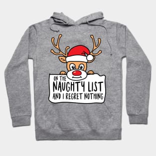 On The Naughty List and I Regret Nothing Hoodie